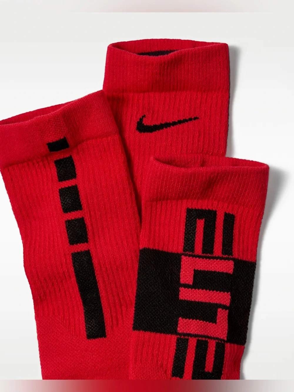 Nike Red Crew Athletic Socks 3-Pack with Black Accents